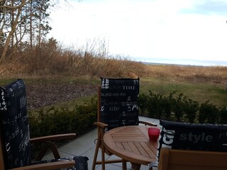 Terrace overlooking the dune and the Baltic Sea
