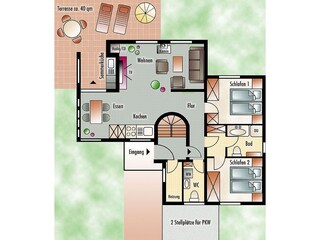 Vakantieappartement Thiessow Grondplan 22