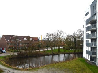 Blick vom Balkon auf die Graft