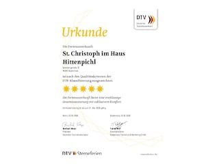 DTV-Urkunde 5 Sterne