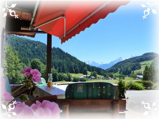 Ausblick von der Terasse zum Watzmann u. Steinernes Mee