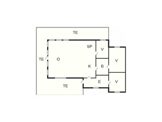 Vakantiehuis Korshamn Grondplan 66