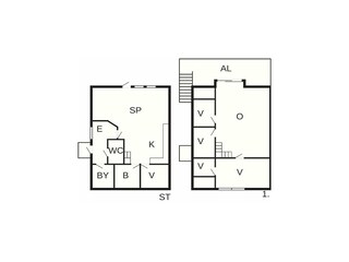 Vakantiehuis Vestre Bokn Grondplan 46