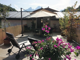 Terrasse mit Blick auf Watzmann