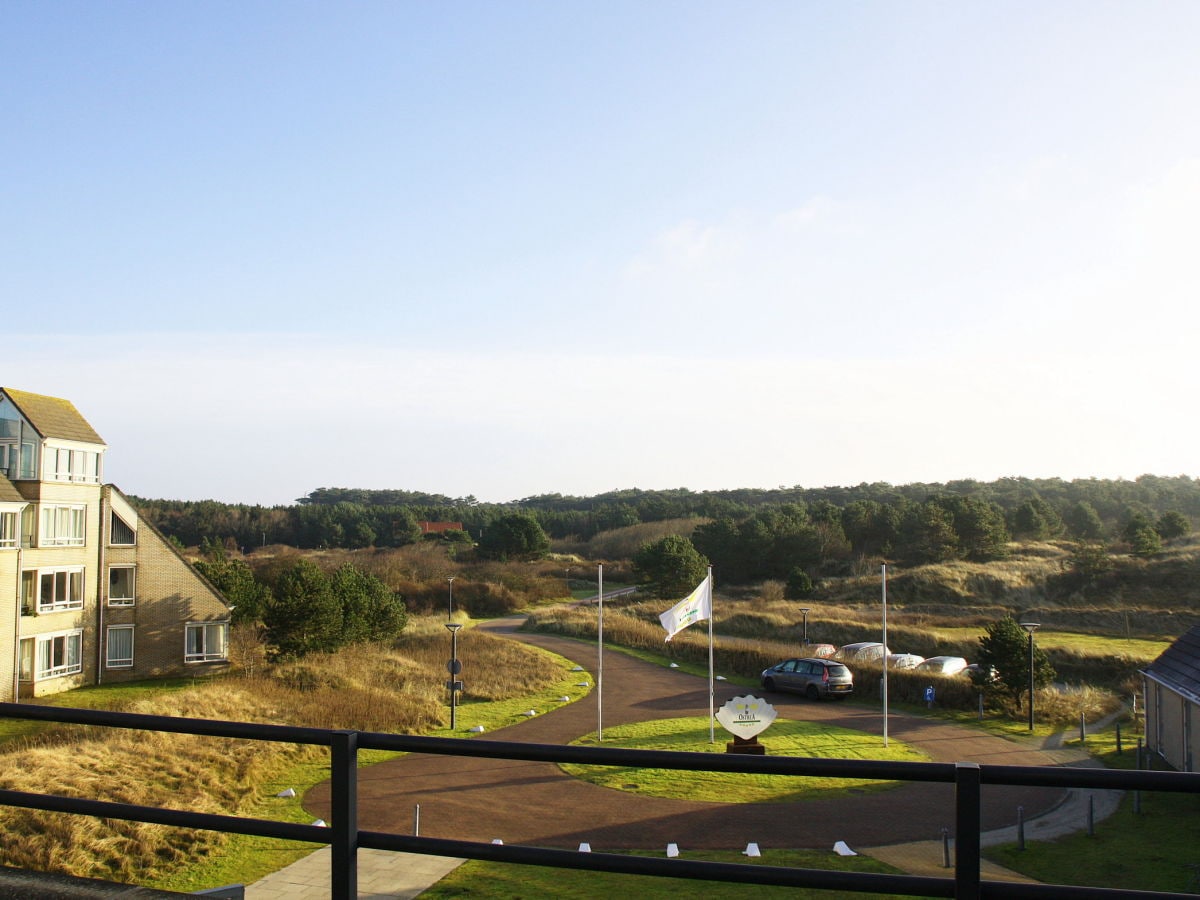 Blick vom Balkon in die Dünen