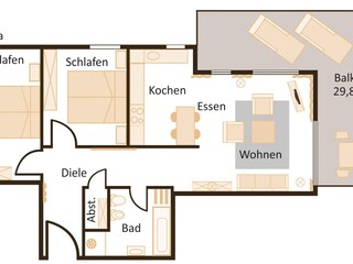 Appartamento per vacanze Sassnitz Pianta del piano 22