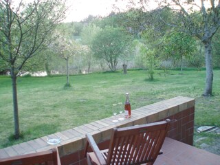 Sekt auf der Veranda