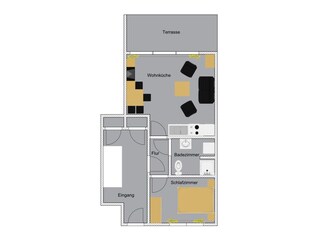 Vakantieappartement De Koog Grondplan 22