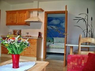 Blick ins Schlafzimmer