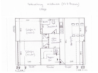 Grundriß FeWo bis 4 Personen 1. Etage