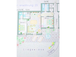 Fewo 2S mit 2 Doppelschlafzimmer