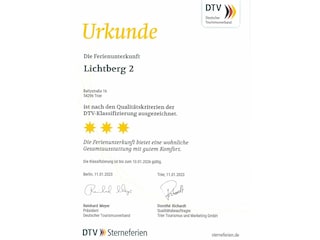 3-Sterne-Klassifizierung vom DTV, 2023