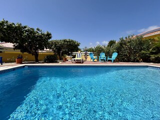 Enjoy the clear water of the pool