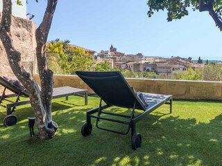 Lawn below the terrace overlooking the village
