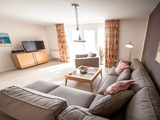 Wohnbereich mit angrenzender Terrasse