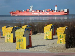 Ozeanriese vor dem Strand