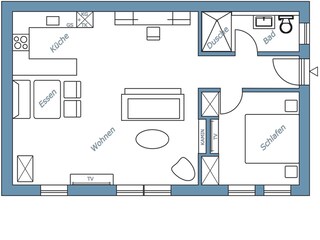 Vakantiehuis Uphusum Grondplan 30