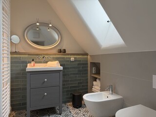 Schönes Duschbad auch mit Bidet