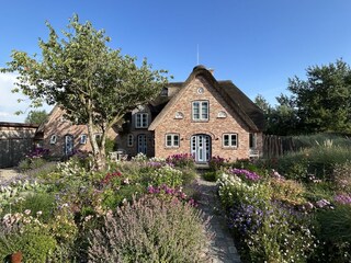 Die Eingangsseite - mit herrlichem Bauerngarten