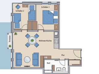 Ferienwohnung Binz Grundriss 21