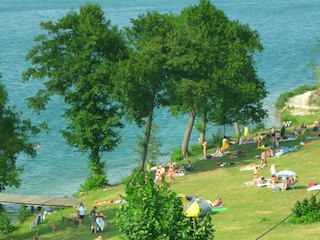 Ausblick vom Haus zum Badestrand