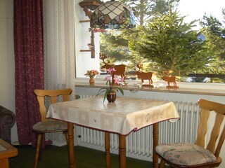 Blick vom Wohnzimmer zum Balkon