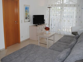Couch im Wohnraum mit Aufbettung für 2 Personen