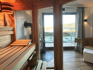 Blick aus der Sauna