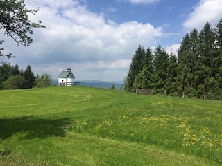 Blick auf die Waxenegger Kapelle