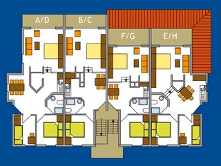 Grundrisse aller App's EG und 1.OG  und gespiegelt