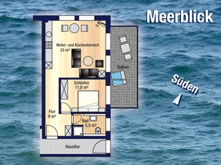 Appartamento per vacanze Sassnitz Pianta del piano 15