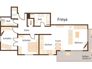 Appartamento per vacanze Sassnitz Pianta del piano 26