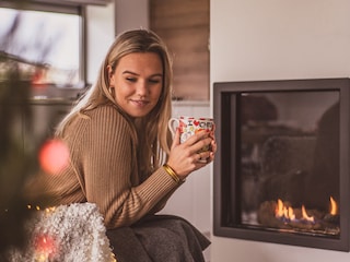 Winterzeit in einer Villa Veranda