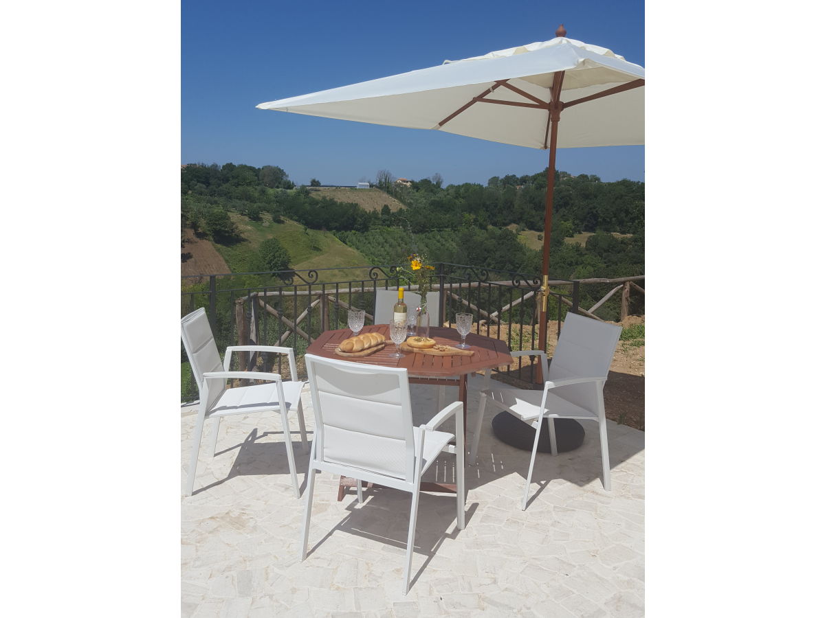 Terrasse beim Schwimbad mit Aussicht auf Tall