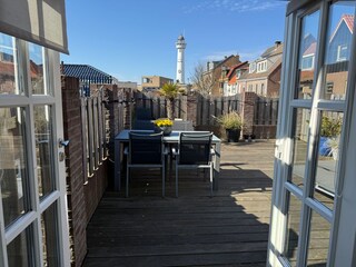 Terrasse mit grossansicht auf dem Leuchtturm