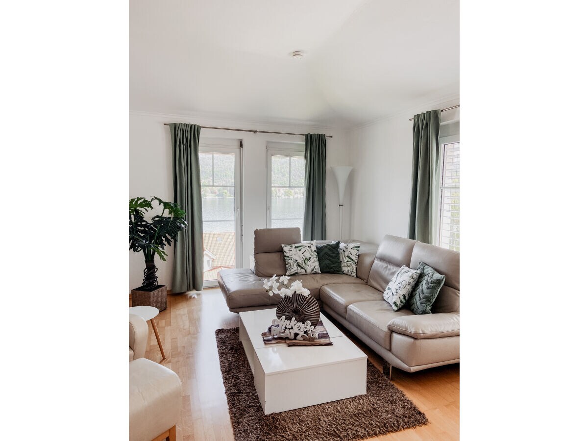 Living room with lake view