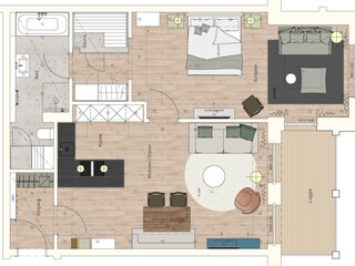 Vakantieappartement Sellin Grondplan 6