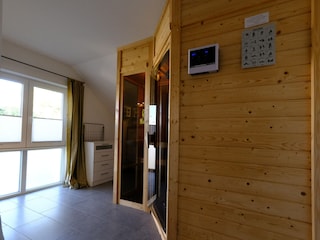 Sauna im Bad integriert