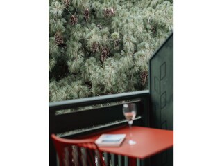 Balkon mit Kiefer-Blick.