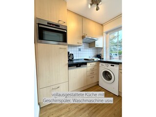 fully equipped with washing machine and dishwasher