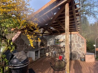 Grillende mit Pizzaofen