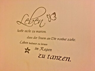 Spruch im Ki Zimmer