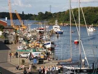Blick auf den Fischereihafen