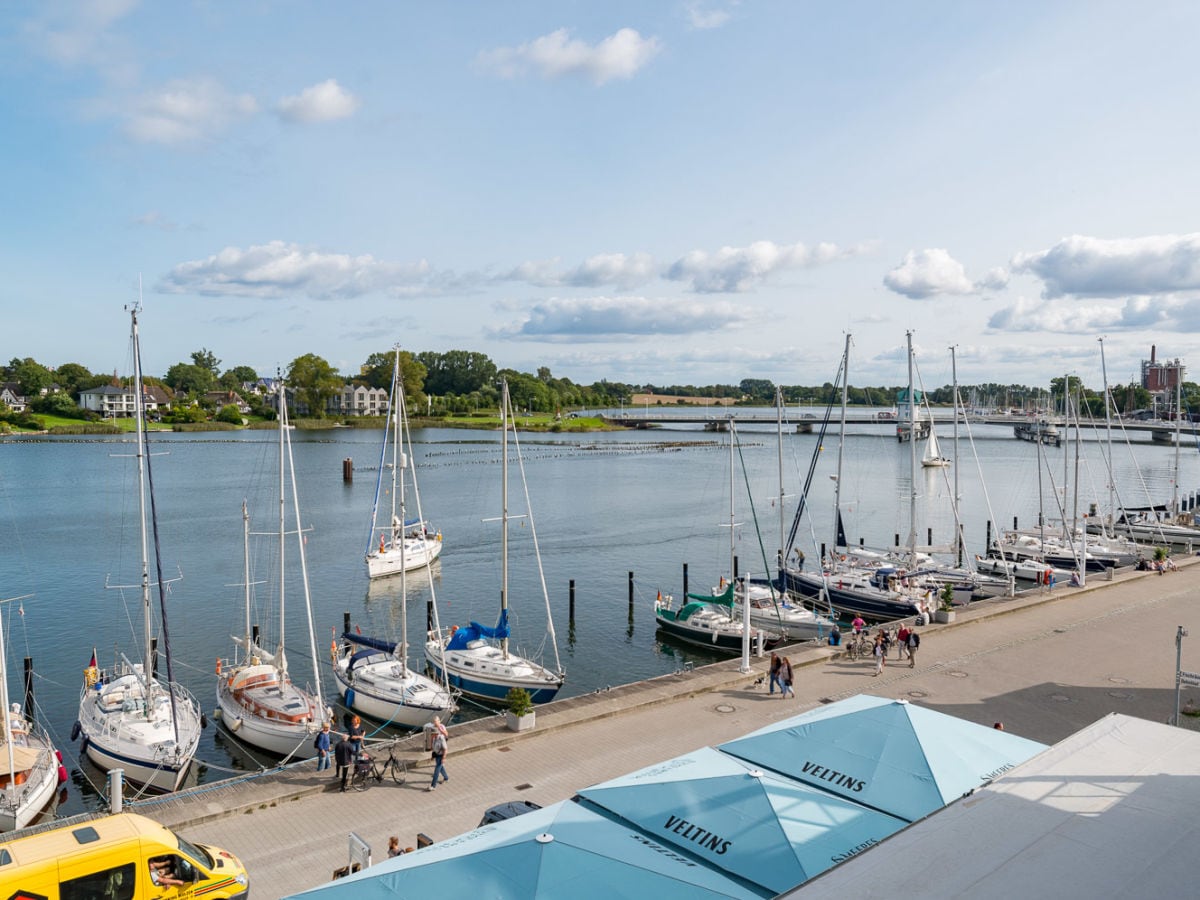 Blick auf die Kappelner Klappbrücke