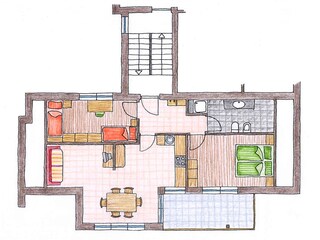 Floor plan of the holiday flat - Dun