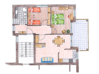 Grundriss Ferienwohnung  - Schaldern