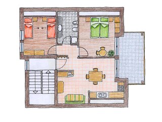 Floor plan of the holiday flat - Riegel