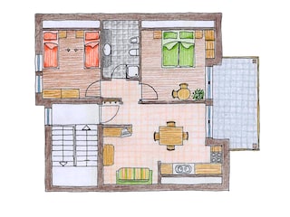Grundriss Ferienwohnung  - Riegel
