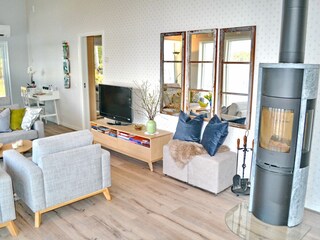 Wohnzimmer mit Kaminofen