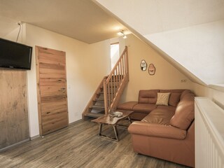 Comfortable living area in the Amethyst  apartment.